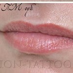 Татуаж губ, розовый перманентный макияж губ