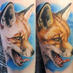 Поэтапное татуирование лисицы