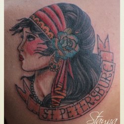 Souvenir tattoo from Spb. Работа Анастасии Сиваковой