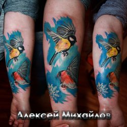 Алексей Михайлов  - птицы в цвете тату